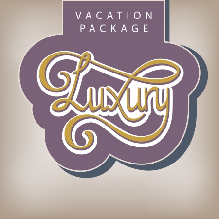 Calligraphic handwritten label Vacation package Luxury vintage styleのイラスト素材