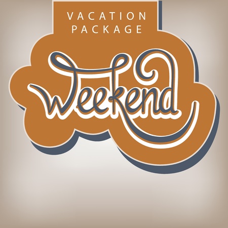 Calligraphic handwritten label Vacation package Cruise vintage styleのイラスト素材