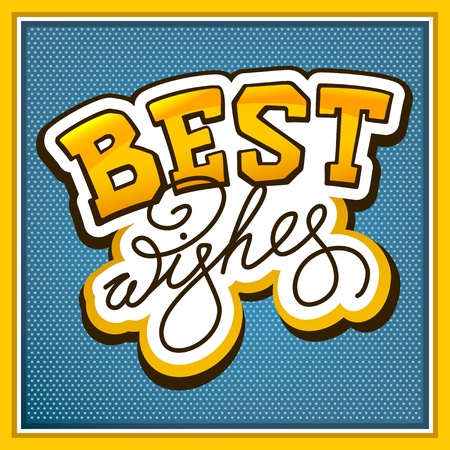 Handwritten calligraphic lettering Best Wishesのイラスト素材