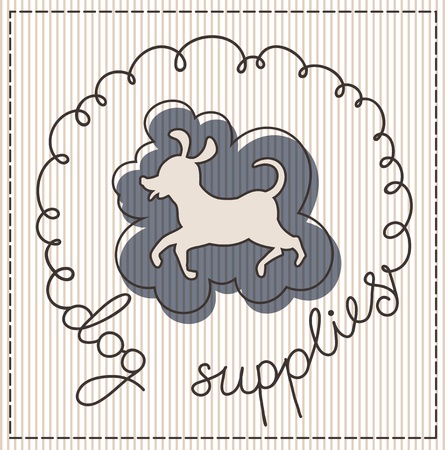 Dog supplies calligraphic handwritten labelのイラスト素材