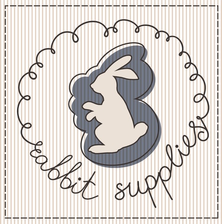 Rabbit supplies calligraphic handwritten labelのイラスト素材