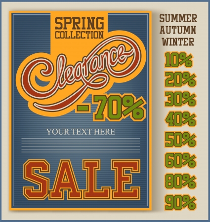 Vintage Clearance Sale collection with handwritten headerのイラスト素材