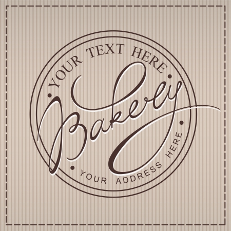 Bakery handwritten calligraphic labelのイラスト素材