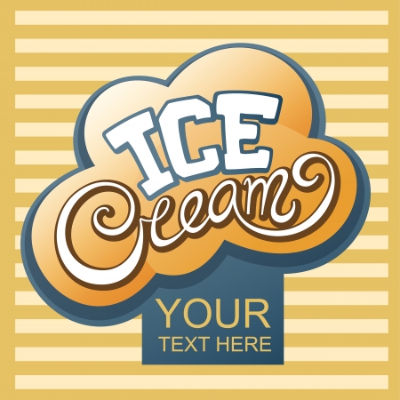 Ice cream handwritten calligraphic labelのイラスト素材