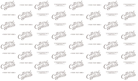 Natural Cosmetic Calligraphic handwritten seamless paternのイラスト素材