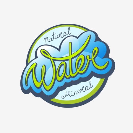 Mineral water handwritten calligraphic labelのイラスト素材