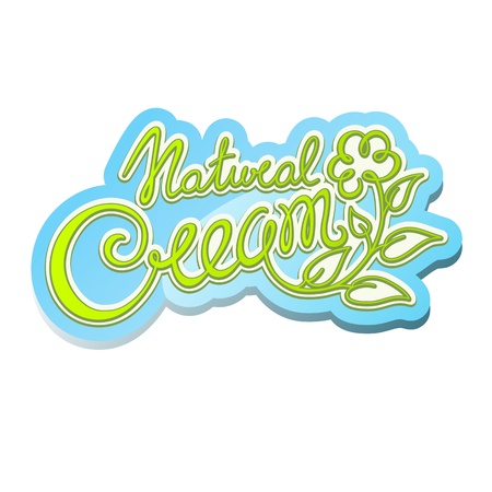 Natural cream handwritten calligraphic labelのイラスト素材