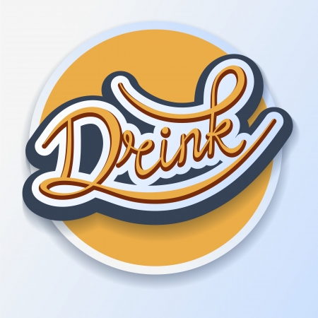 Drink handwritten calligraphic template labelのイラスト素材