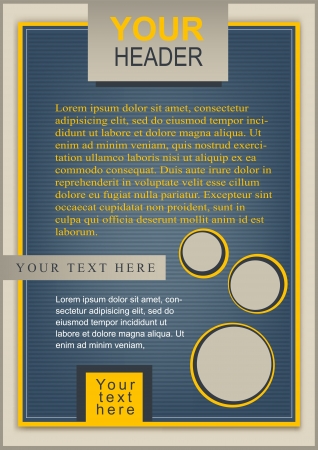 Retro flyer template Blue in blue colorsのイラスト素材