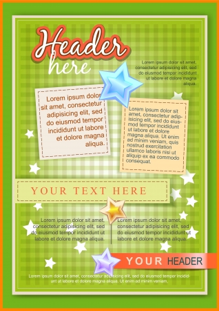 Cartoon plaid flayer or cover template greenのイラスト素材