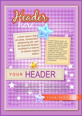 Cartoon plaid flayer or cover template pinkのイラスト素材