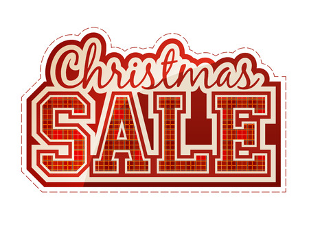 Christmas Sale classic red labelのイラスト素材