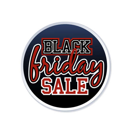 Black Friday Sale round stickerのイラスト素材