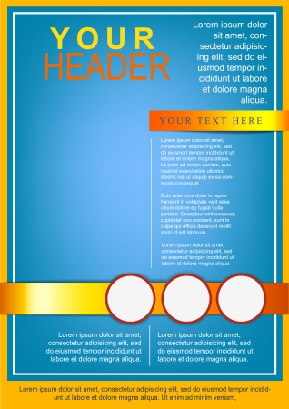 Bright flayer or cover template blue and yellowのイラスト素材