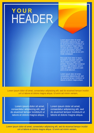 Flayer or cover template blue with gold decorationのイラスト素材