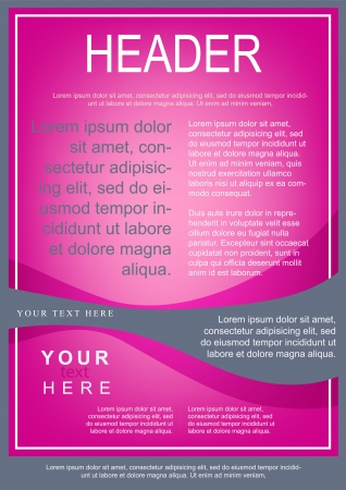 Flayer template pink with grey waveのイラスト素材