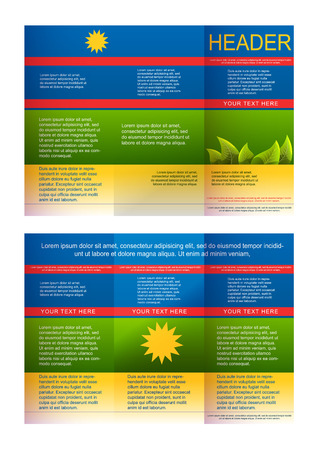 Tri-fold green and blue flyer or brochure templateのイラスト素材