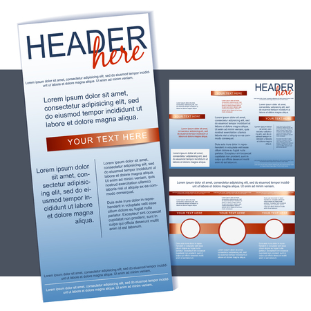 Tri-fold flyer or brochure template light blueのイラスト素材