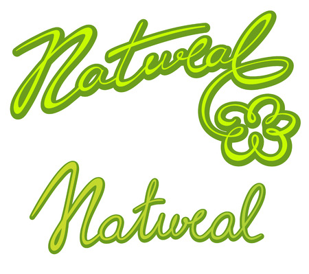 Handwritten calligraphic Natural letterings collection のイラスト素材