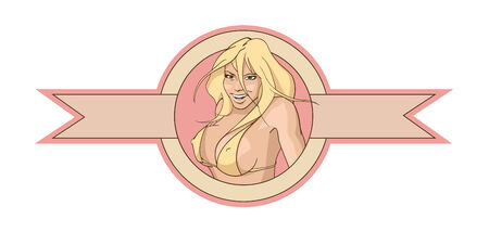 Smiling blonde young woman faceのイラスト素材