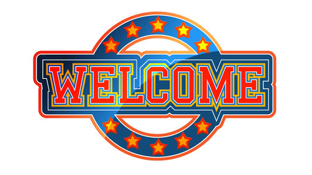 Welcome sign athletic styleのイラスト素材