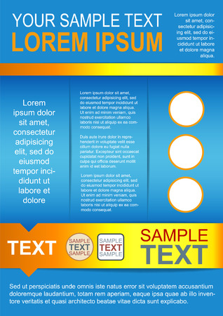 Yellow And Blue Bright Flyer Templateのイラスト素材