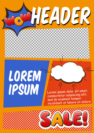 Editable Comics Page or Flayer Template With Comics Elementsのイラスト素材