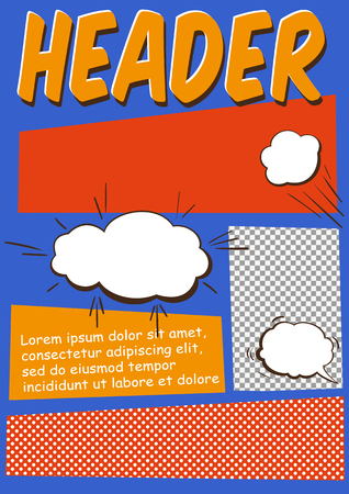 Editable Comics Page or Flayer Template With Comics Elementsのイラスト素材