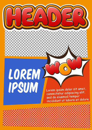 Editable Comics Page or Flayer Template With Comics Elementsのイラスト素材
