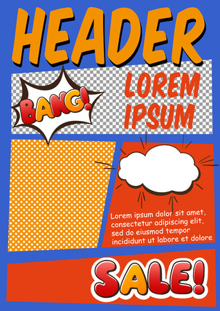 Editable Comics Page or Flayer Template With Comics Elementsのイラスト素材