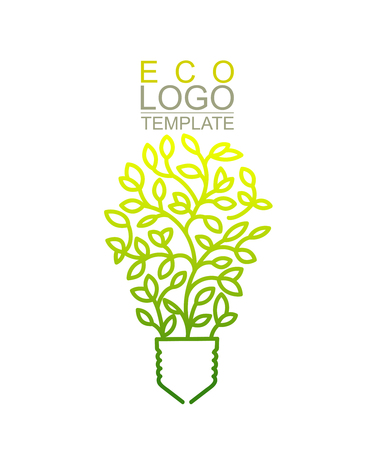 Handwritten Conceptual Green Eco Template. Light bulbのイラスト素材