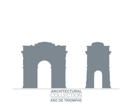 Architectural Drawings Collection. Arc De Triomphe, Paris Silhouetteのイラスト素材