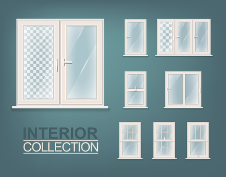 Windows Photorealistic Set. For Print, Web and Architectureのイラスト素材