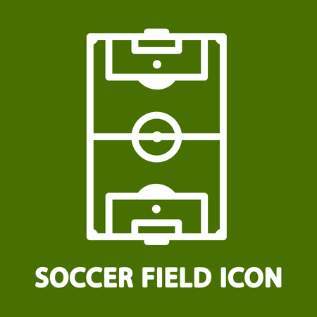 Green Soccer Field Vector Computer Icon. Flat Styleのイラスト素材