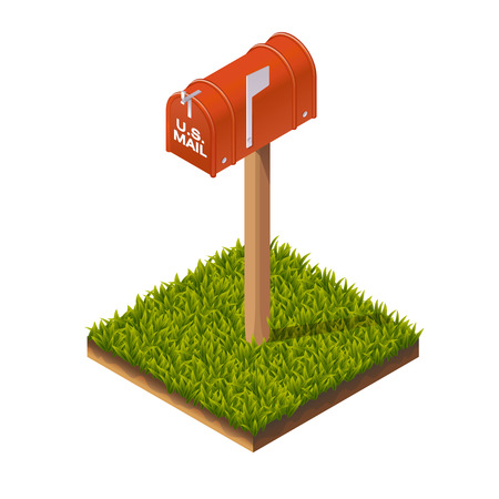 Isometric Illustration of Mail Box for Web, Mobile, Print or GUIのイラスト素材