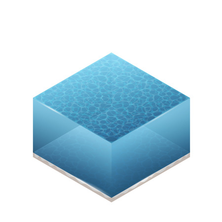 Color Isometric Vector Illustration Of Water For Web, Print, Mobile and GUIのイラスト素材