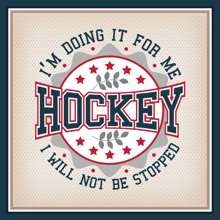 Ice Hockey Vector Logotype, Emblem or T-Shirt And Apparel Design Template.のイラスト素材