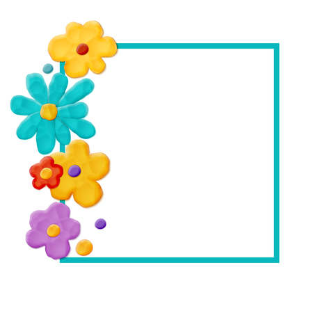 Realistic Decoration From Clay. Greeting, Card, Invitation Design Templateのイラスト素材