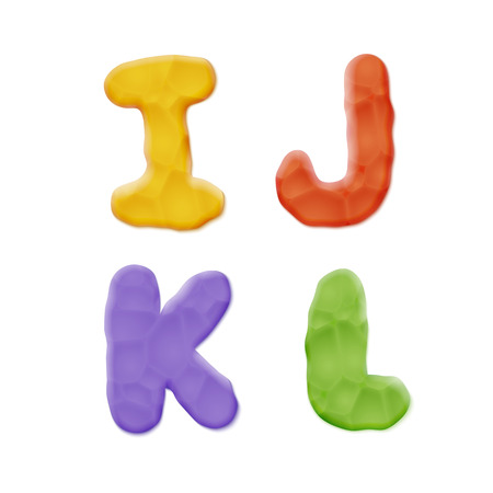 Realistic Plasticine Clay Alphabet. Quality Close Up Viewのイラスト素材