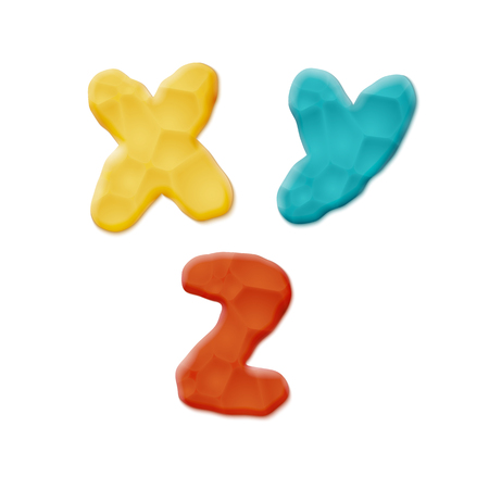 Vector Photo Realistic Plasticine Clay Alphabet. Quality Close Up View.のイラスト素材
