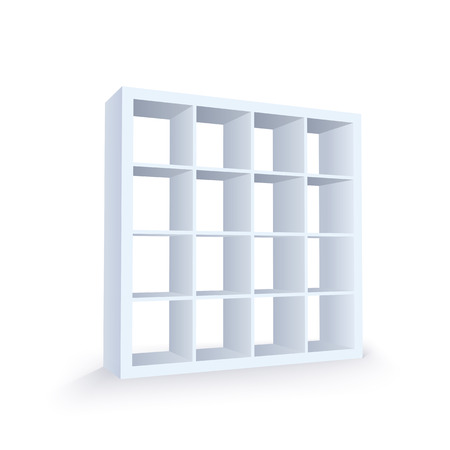 Vector Realistic White Storage System Illustration. Technical Drawing.のイラスト素材