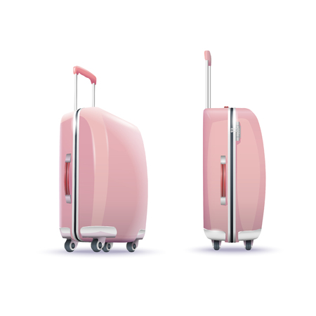 Vector Quality Photo Realistic Pink Fashion Suitcase Illustrationのイラスト素材