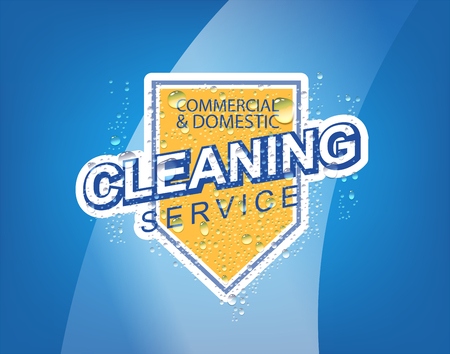 Cleaning Service Vector Identity Template With Realistic Drops.のイラスト素材