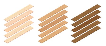 3d Isometric Perspective Laminate Planks. 3d Vector Realistic Illustration. For Game Or Interface Designのイラスト素材