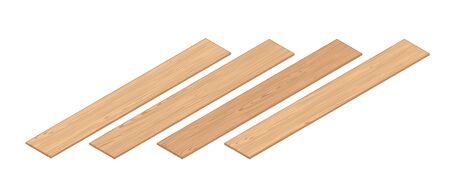 3d Isometric Perspective Laminate Planks. 3d Vector Realistic Illustration. For Game Or Interface Designのイラスト素材