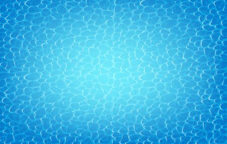 Blue Photo Realistic Water Texture. Top View. Vector Illustrationのイラスト素材