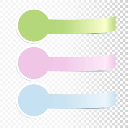 Colorful Incurved Banners Set With Realistic Shadow On Transparent Backgroundのイラスト素材