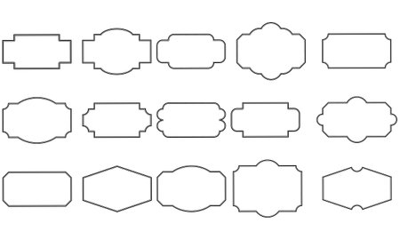 Vector of vintage line frame set isolated on white background. Vector of vintage frame set on pattern retroのイラスト素材