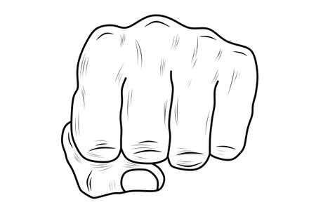 front view punch icon isolated on white backgroundのイラスト素材