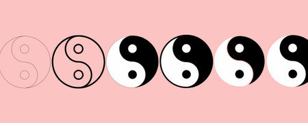 yin yang or jin Jang Symbol setのイラスト素材